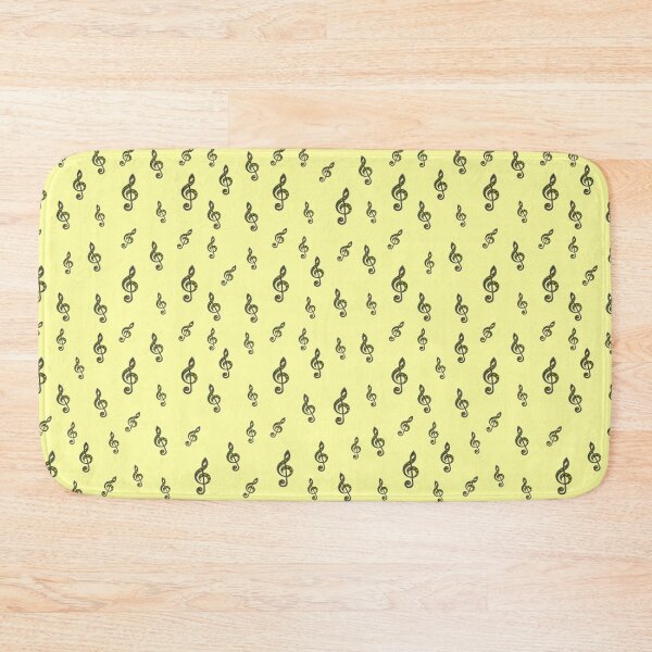 Item preview, Floral music notes treble clef yellow pattern #15 designed and sold by JosephinFelicia.
