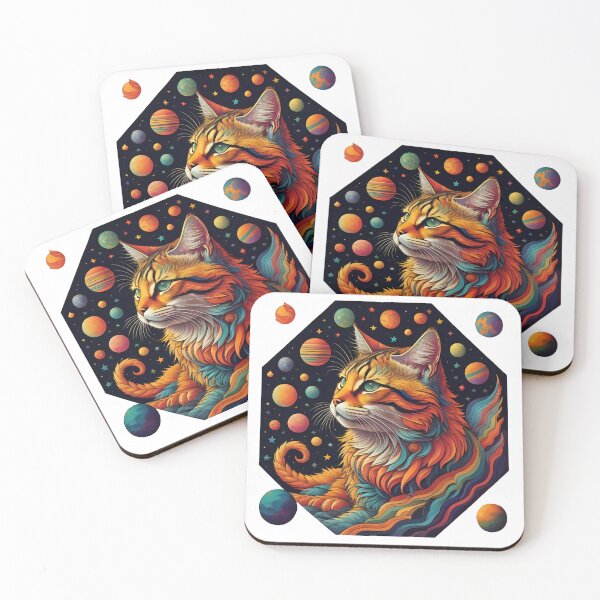 Item preview, Celestial Cat with Planets designed and sold by Qlutique.