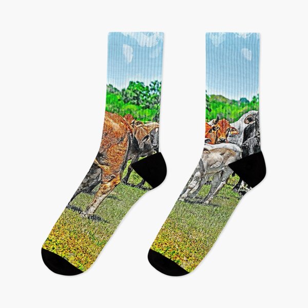 Item preview, digital water color of a herd of cute cows designed and sold by noblephoto.