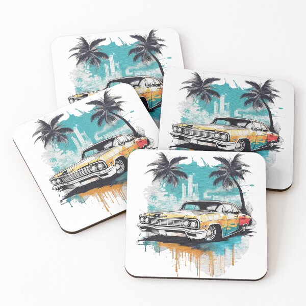 Item preview, Old car with palm trees watercolor designed and sold by jnsmerchstore.