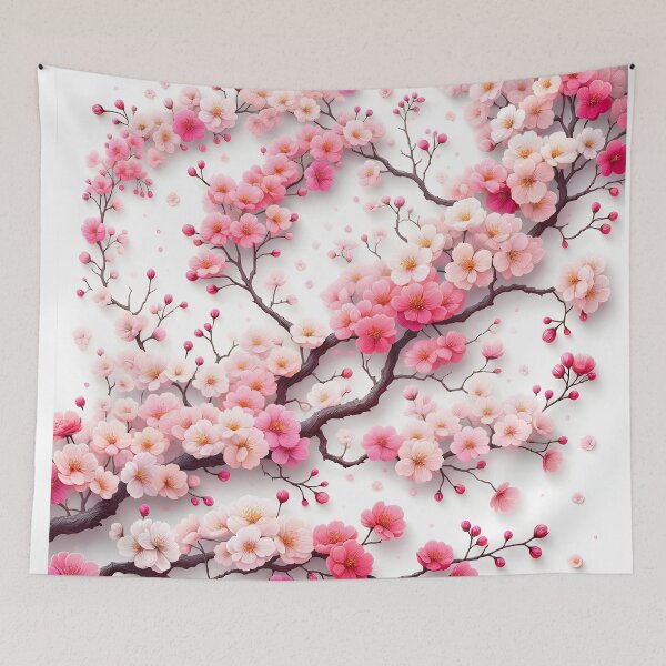 Item preview, Blossoming Cherry Branches Canvas Print designed and sold by inkArtistryfine.