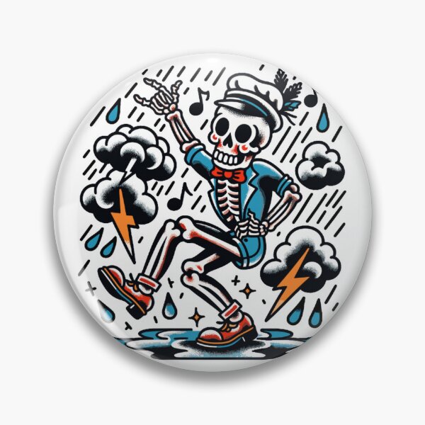 Item preview, Rhythmic Preppy Skeleton Dance - Electric Storm Artwork designed and sold by ElLocoMus.