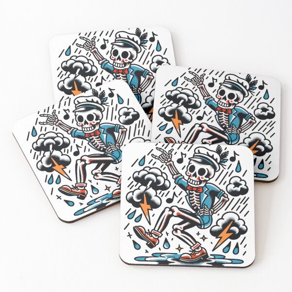Item preview, Rhythmic Preppy Skeleton Dance - Electric Storm Artwork designed and sold by ElLocoMus.