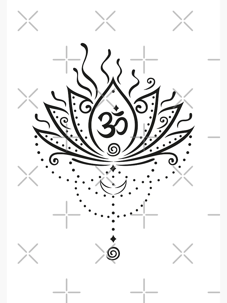  BlackKey Om Symbol Lotus Flower Yoga Retractable ID