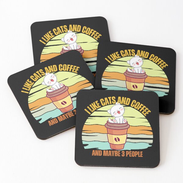 Item preview, I Like Cats And Coffee And Maybe 3 People Funny Love Cats  designed and sold by JustMeStore.