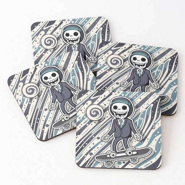Item preview, skeleton on a skate board designed and sold by WATERDUST.