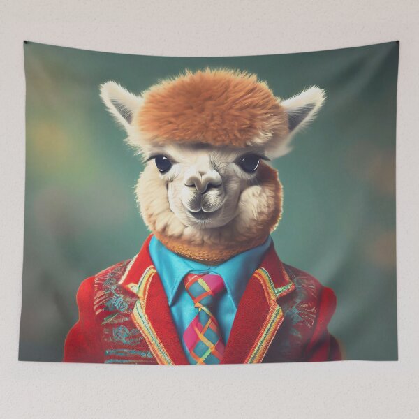 Artikelvorschau, Alpaca - Dressed Cute Animals - Baby Animal Portrait entworfen und verkauft von 123animals.