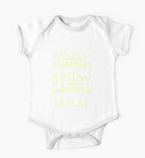 Eat Sleep Clinicals Study Repeat Funny Nursing Student Tee One Piece - Short Sleeve