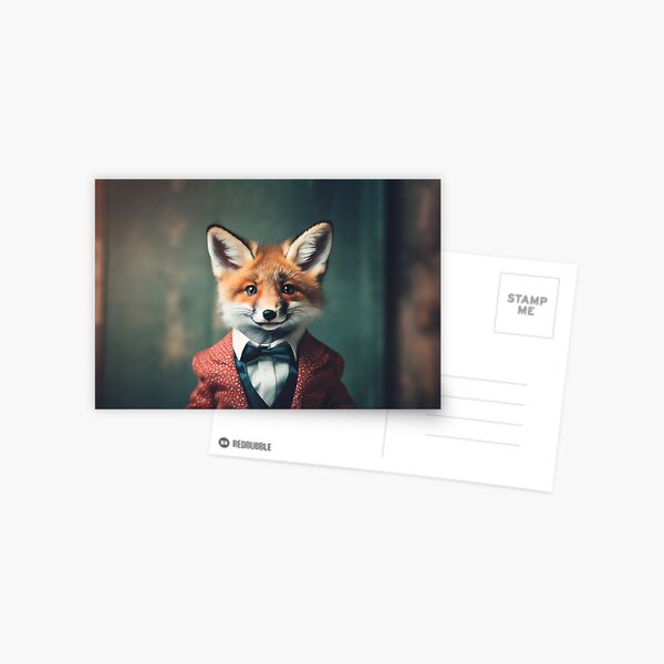 Item preview, Fox - Dressed Cute Animals - Baby Animal Portrait designed and sold by 123animals.