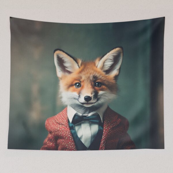 Item preview, Fox - Dressed Cute Animals - Baby Animal Portrait designed and sold by 123animals.
