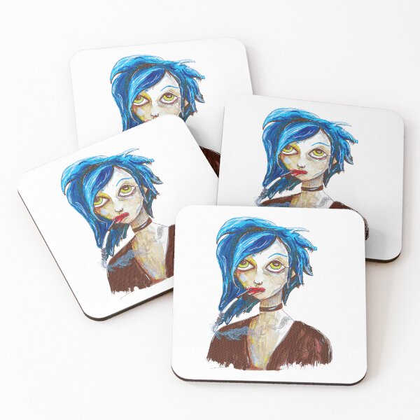 Item preview, Blue Smoking Girl designed and sold by cultthirtythree.