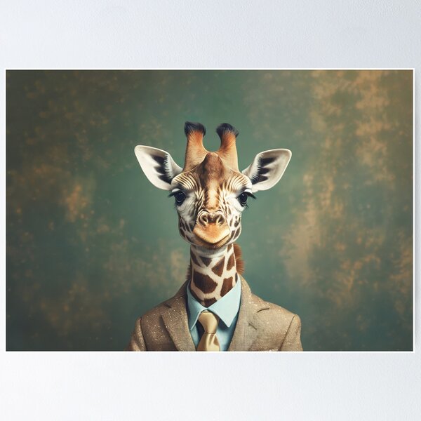 Artikelvorschau, Giraffe - Dressed Cute Animals - Baby Animal Portrait entworfen und verkauft von 123animals.
