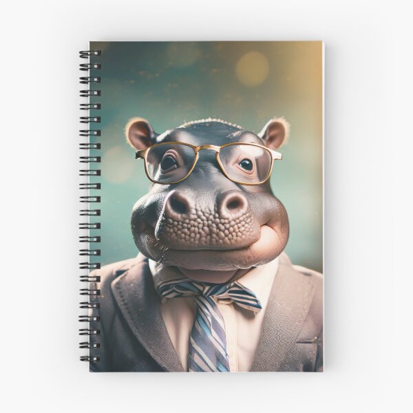 Item preview, Hippo - Dressed Cute Animals - Baby Animal Portrait designed and sold by 123animals.