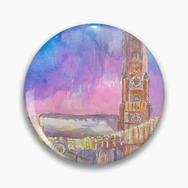 Item preview, Landshut Illuminated Christmas Bauble at Night designed and sold by artshop77.