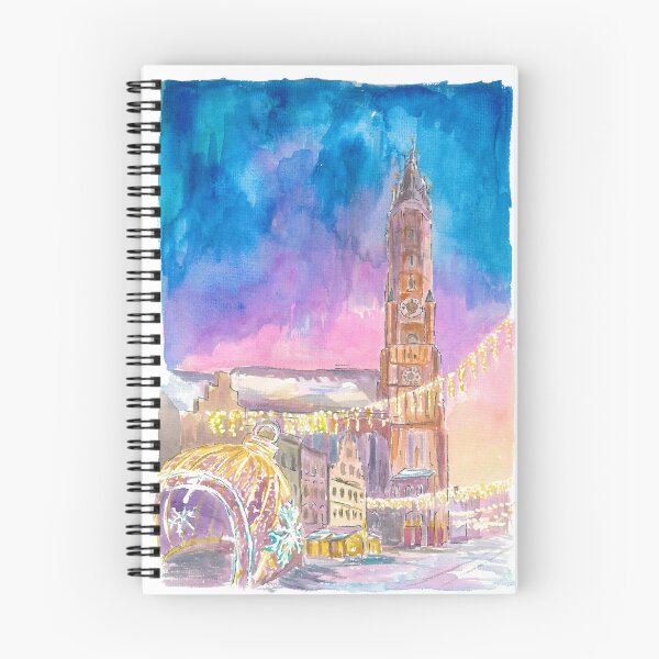 Item preview, Landshut Illuminated Christmas Bauble at Night designed and sold by artshop77.