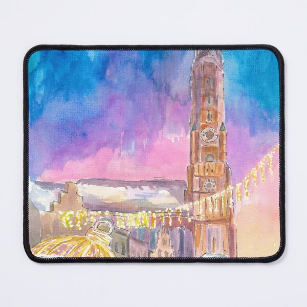 Item preview, Landshut Illuminated Christmas Bauble at Night designed and sold by artshop77.