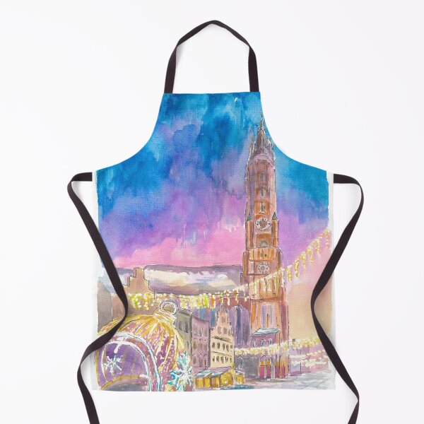 Item preview, Landshut Illuminated Christmas Bauble at Night designed and sold by artshop77.