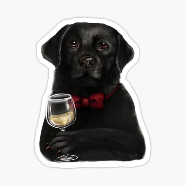 Item preview, Wine Dog Black Lab designed and sold by BasilFox.