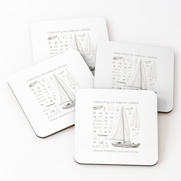 Item preview, Sailboat - Celebrating the Sailboat Lifestyle, Peace, freedom and adventure designed and sold by Sketch-Shack.