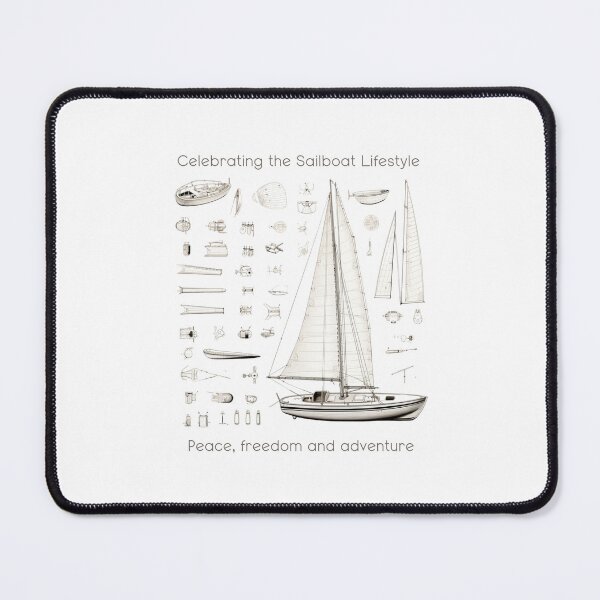 Item preview, Sailboat - Celebrating the Sailboat Lifestyle, Peace, freedom and adventure designed and sold by Sketch-Shack.