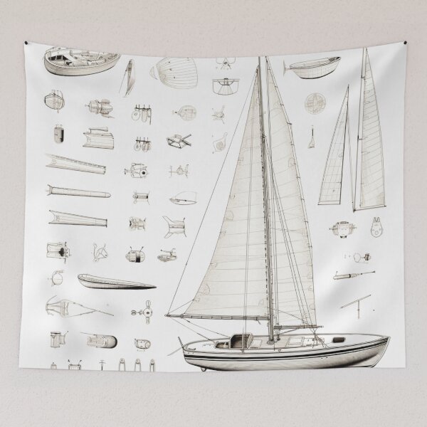 Item preview, Sailboat - Celebrating the Sailboat Lifestyle, Peace, freedom and adventure designed and sold by Sketch-Shack.