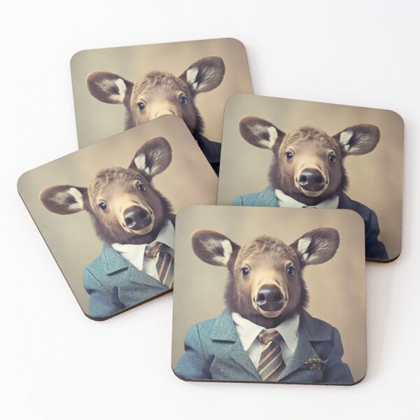 Item preview, Moose - Dressed Cute Animals - Baby Animal Portrait designed and sold by 123animals.