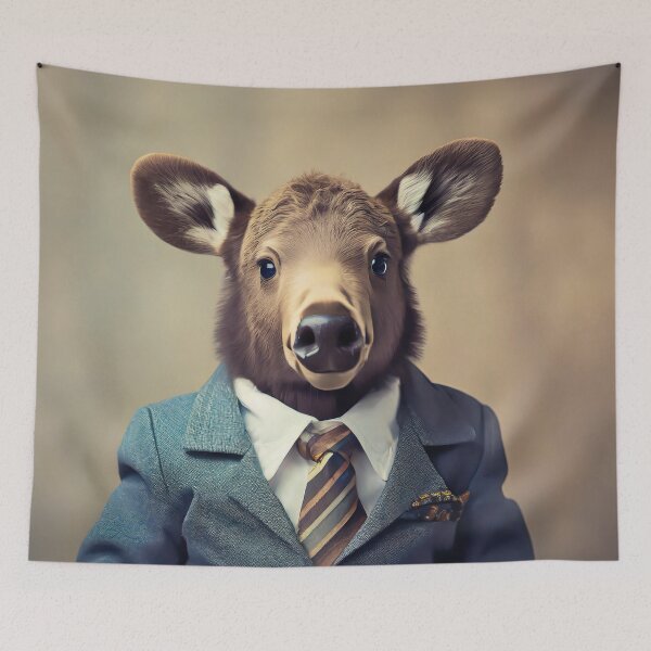 Item preview, Moose - Dressed Cute Animals - Baby Animal Portrait designed and sold by 123animals.