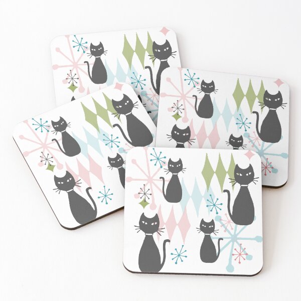 Item preview, Mid-Mod Black Cats KitKat Club Midcentury designed and sold by moxilla.