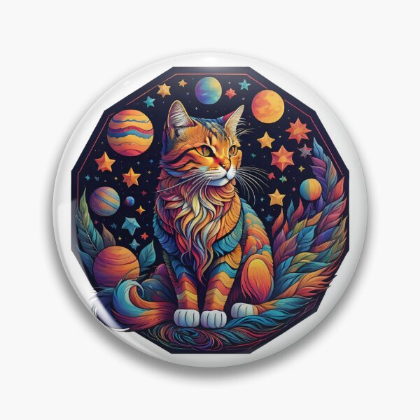 Item preview, Celestial Cat with Planets designed and sold by Qlutique.