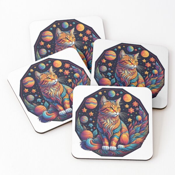 Item preview, Celestial Cat with Planets designed and sold by Qlutique.