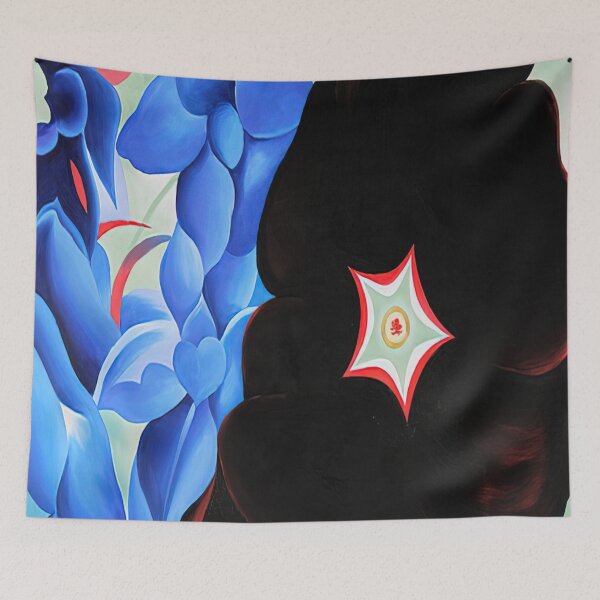 Artikelvorschau, Georgia O'Keeffe - Schwarze Stockrose - Blauer Rittersporn entworfen und verkauft von 4syntart.