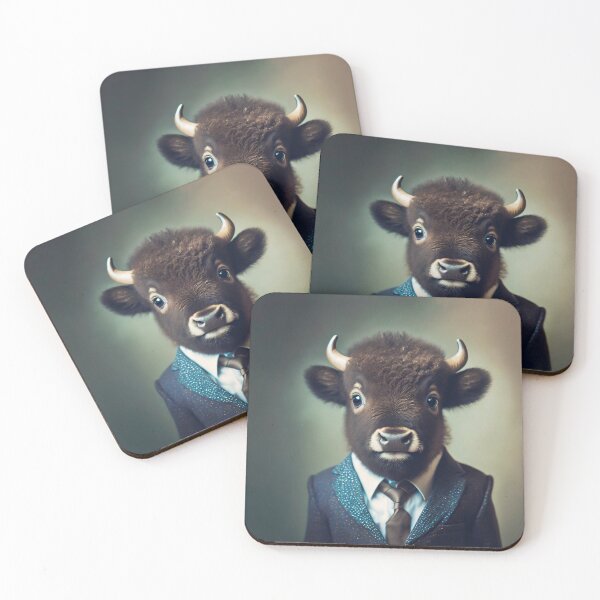 Item preview, Bull - Dressed Cute Animals - Baby Animal Portrait designed and sold by 123animals.