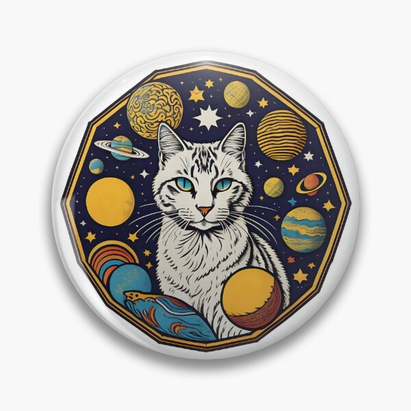 Item preview, Celestial Cat with Planets designed and sold by Qlutique.