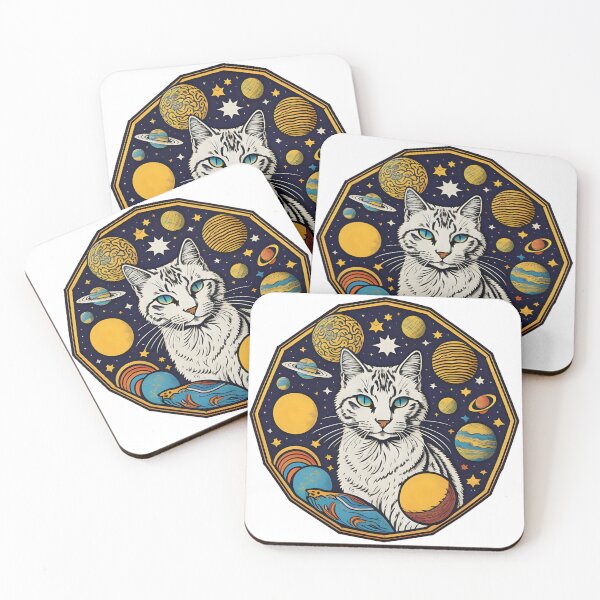 Item preview, Celestial Cat with Planets designed and sold by Qlutique.