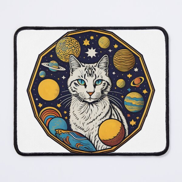 Item preview, Celestial Cat with Planets designed and sold by Qlutique.