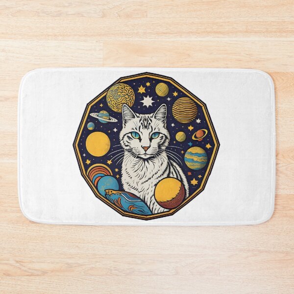 Item preview, Celestial Cat with Planets designed and sold by Qlutique.