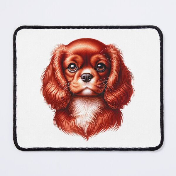 Item preview, Ruby Cavalier King Charles Dog Puppy Illustration designed and sold by CharmStudio.