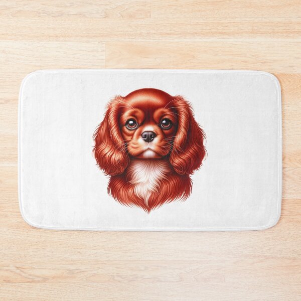 Item preview, Ruby Cavalier King Charles Dog Puppy Illustration designed and sold by CharmStudio.