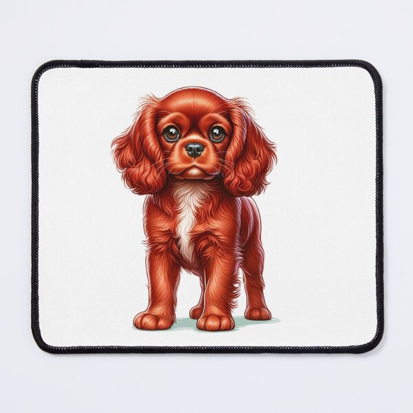 Item preview, Ruby Cavalier King Charles Dog Puppy Illustration designed and sold by CharmStudio.