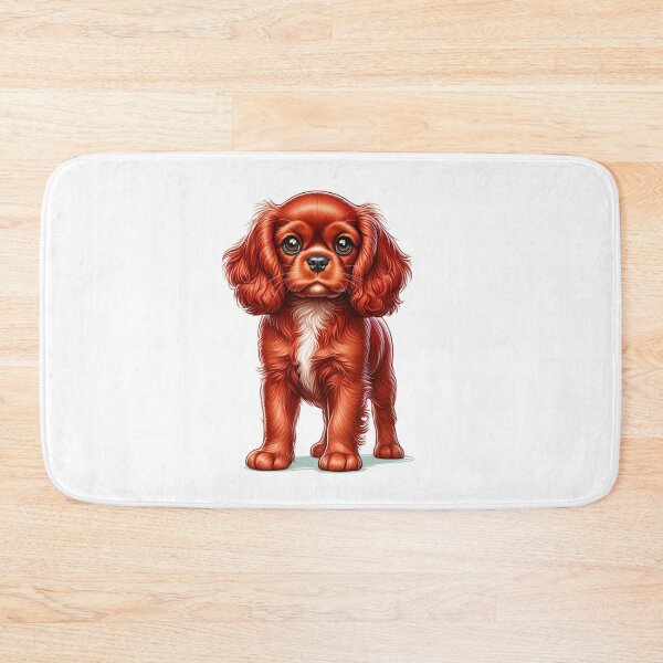Item preview, Ruby Cavalier King Charles Dog Puppy Illustration designed and sold by CharmStudio.