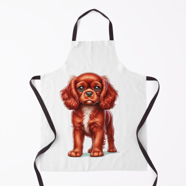 Item preview, Ruby Cavalier King Charles Dog Puppy Illustration designed and sold by CharmStudio.