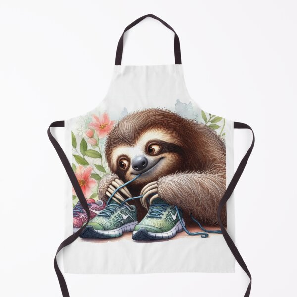 Item preview, Sloth lacing up new running shoes designed and sold by ElegantTeaTime.