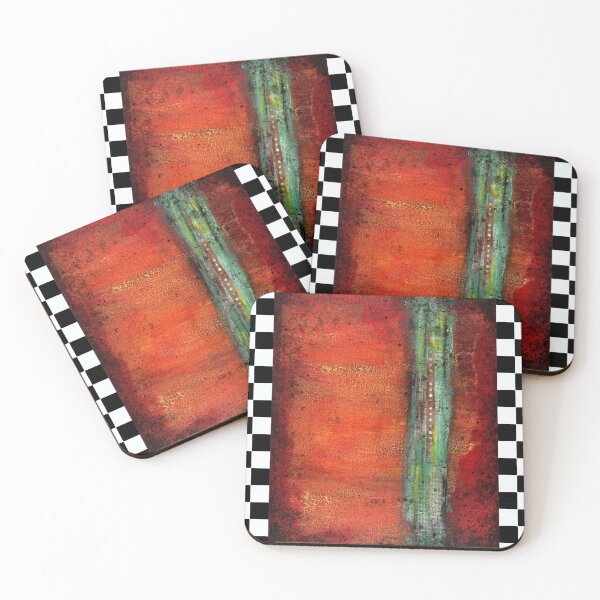 Item preview, Copper Abstract Painting on Checked Background designed and sold by missdebi27.