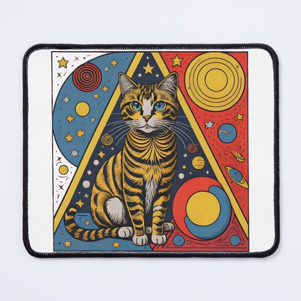 Item preview, Celestial Cat with Planets Pop Art designed and sold by Qlutique.
