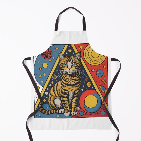 Item preview, Celestial Cat with Planets Pop Art designed and sold by Qlutique.