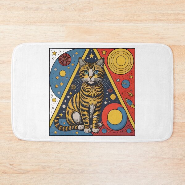 Item preview, Celestial Cat with Planets Pop Art designed and sold by Qlutique.