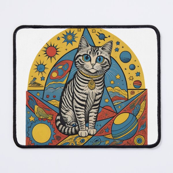 Item preview, Celestial Cat with Planets Pop Art designed and sold by Qlutique.