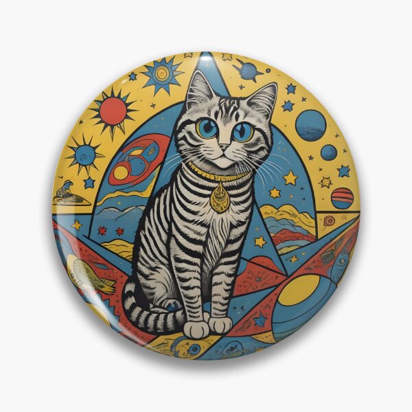Item preview, Celestial Cat with Planets Pop Art designed and sold by Qlutique.