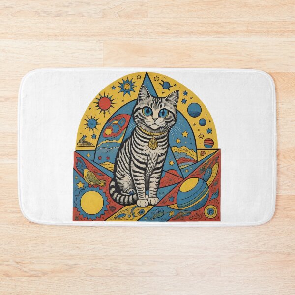 Item preview, Celestial Cat with Planets Pop Art designed and sold by Qlutique.