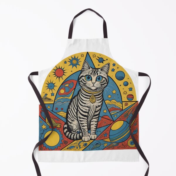 Item preview, Celestial Cat with Planets Pop Art designed and sold by Qlutique.